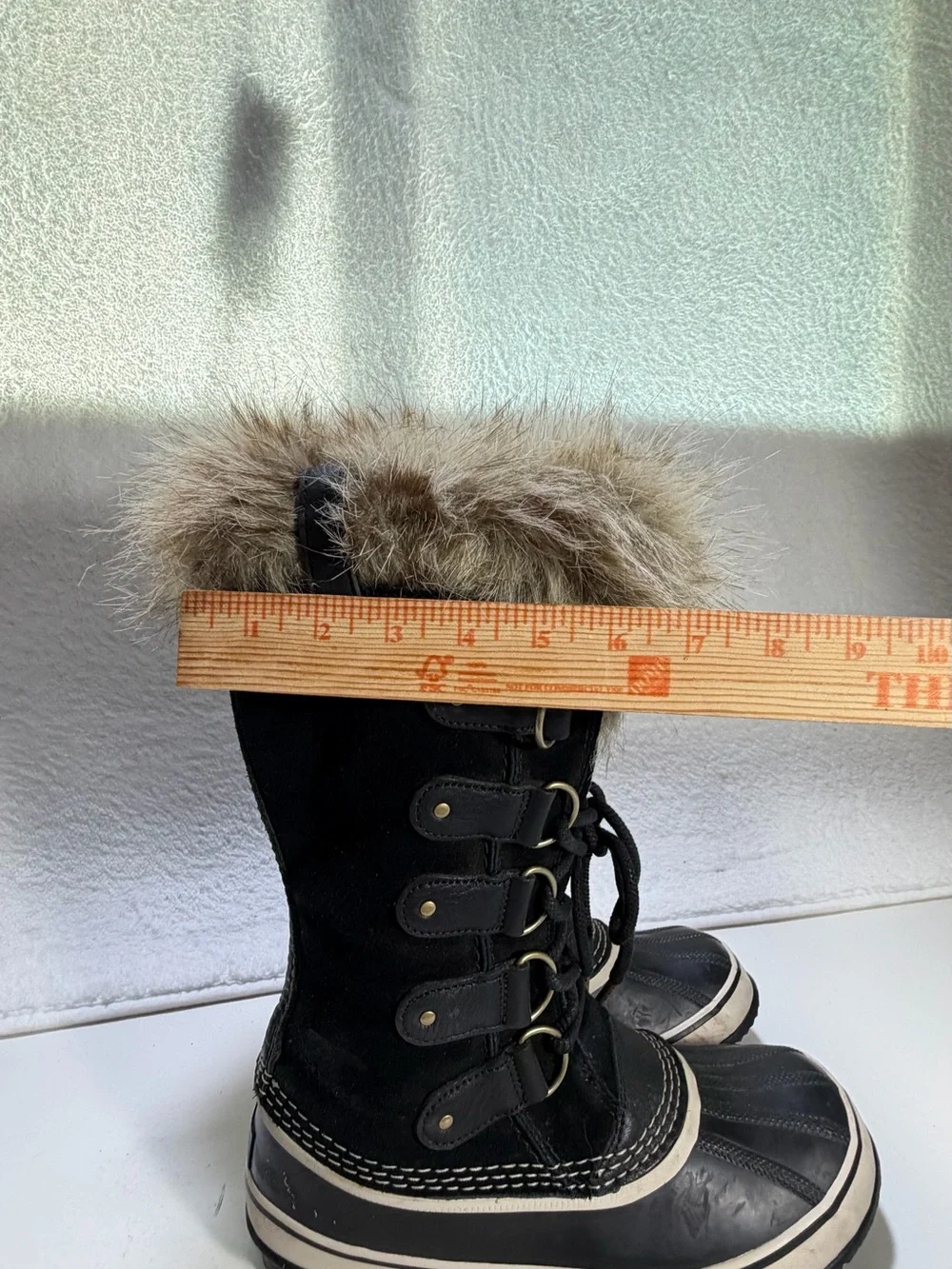 Sorel Joan of Arctic Waterproof Suede Snow Boots Black Womens Size 10 Winter